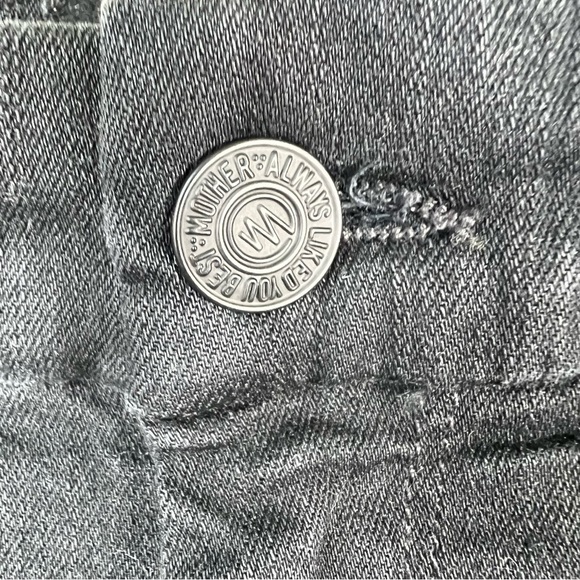 Mother High Waisted Looker Ankle Fray Guilty Glitter Racer Jean 26 - Picture 10 of 14